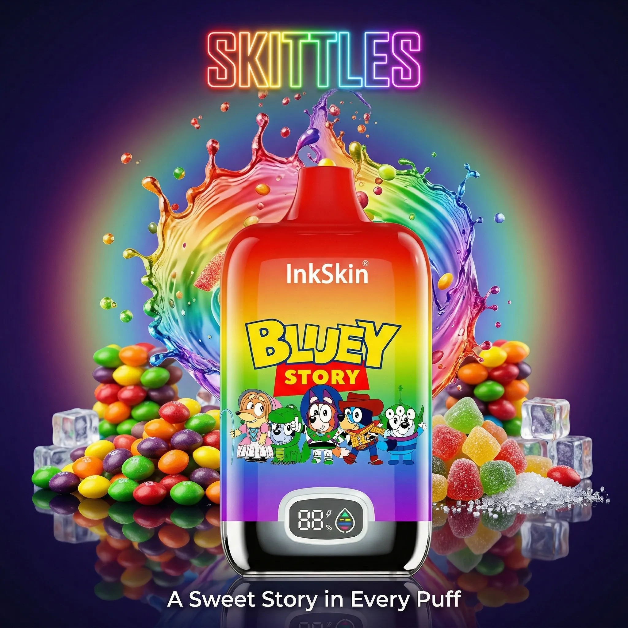 Bluey - ⭐InkSkin Digital Box 12000 Puffs - 10+ Flavour Choices 🍇🍉🍋 Bluey - ⭐InkSkin Digital Box 12000 Puffs - 10+ Flavour Choices 🍇🍉🍋