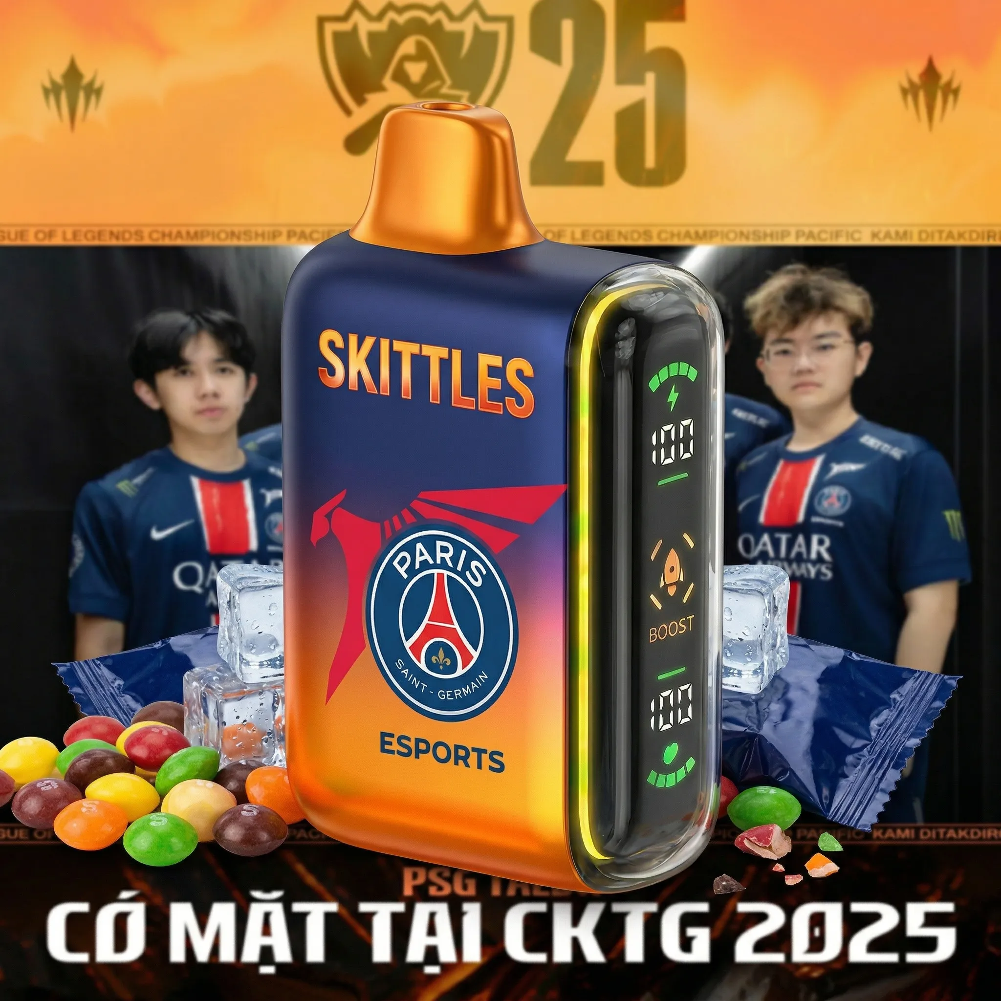 PSG team - 🔥InkSkin Pulse 15000 Puffs new - 10+ Flavour Choices 🍇🍉🍋