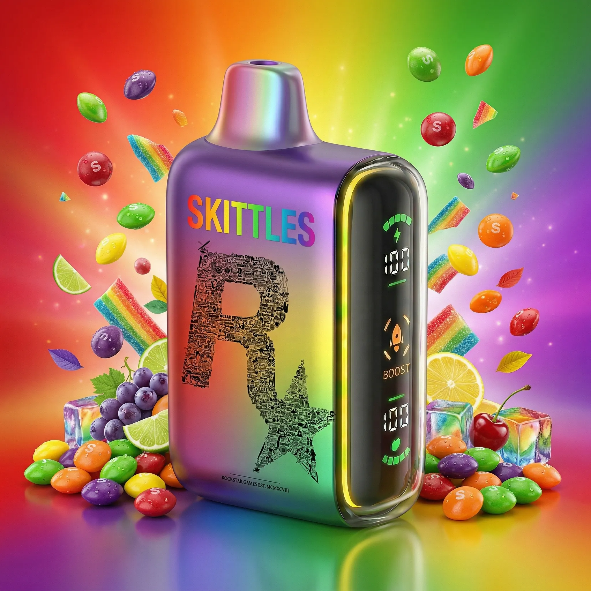 Rockstar Heritage Collage - 🔥InkSkin Pulse 15000 Puffs new - 10+ Flavour Choices 🍇🍉🍋