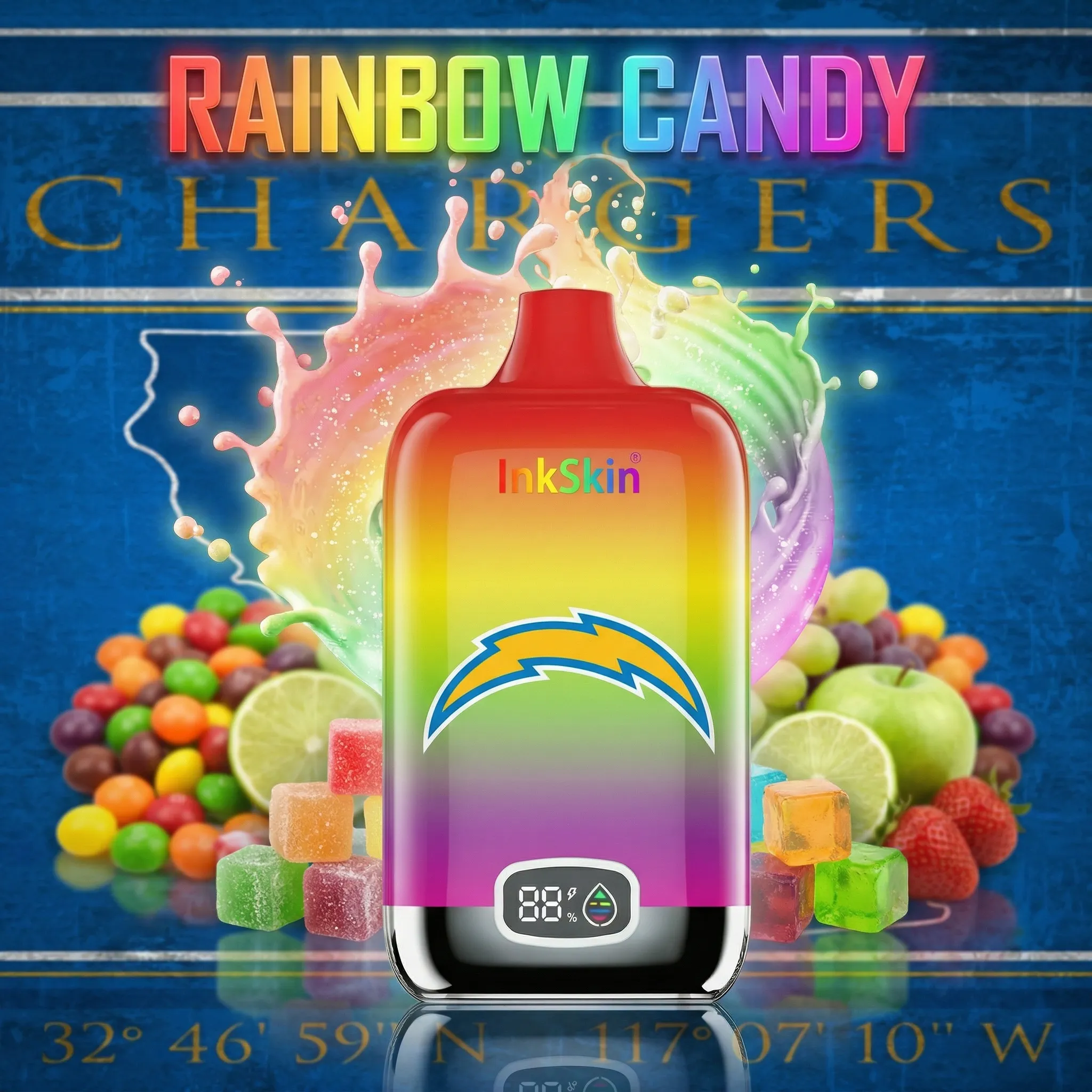 Los Angeles Chargers - โญInkSkin Digital Box 12000 Puffs - 10+ Flavour Choices ๐๐๐ Los Angeles Chargers - โญInkSkin Digital Box 12000 Puffs - 10+ Flavour Choices ๐๐๐