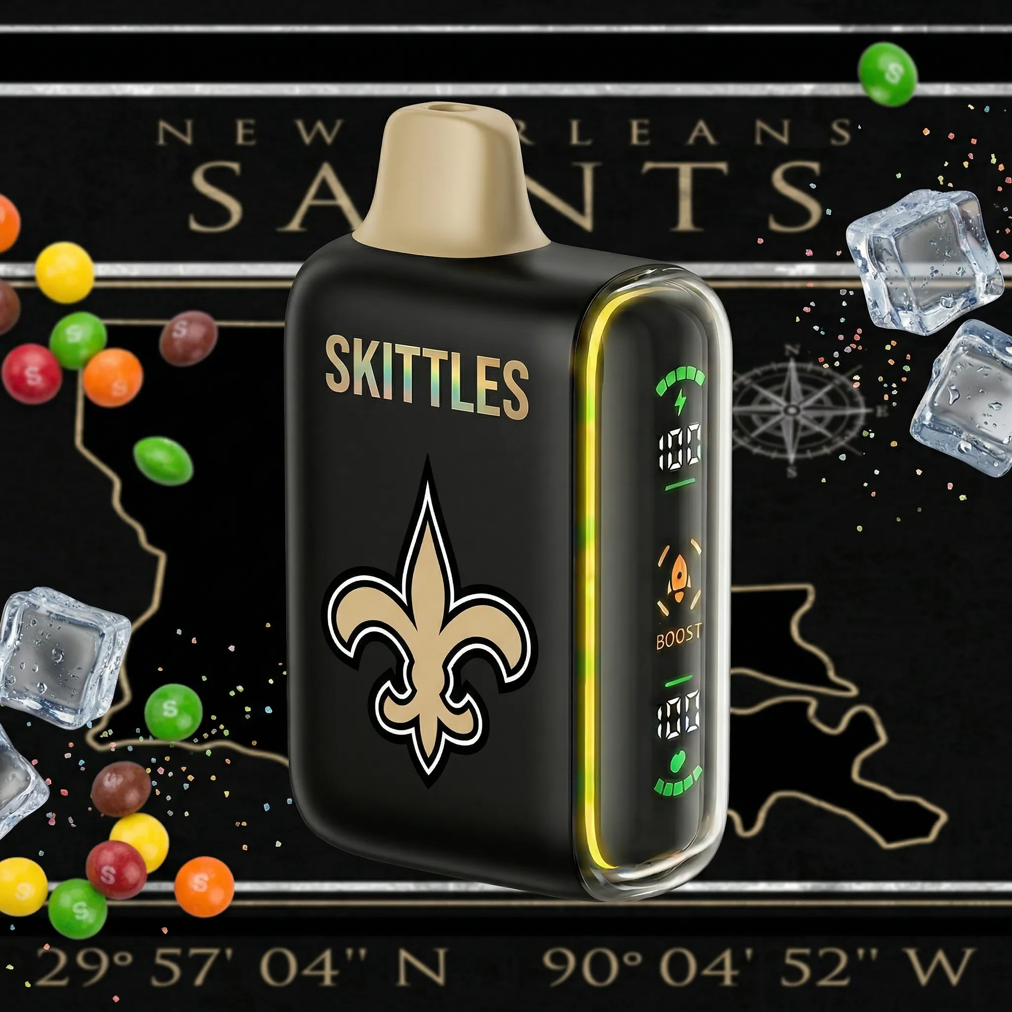 New Orleans Saints - 🔥InkSkin Pulse 15000 Puffs new - 10+ Flavour Choices 🍇🍉🍋