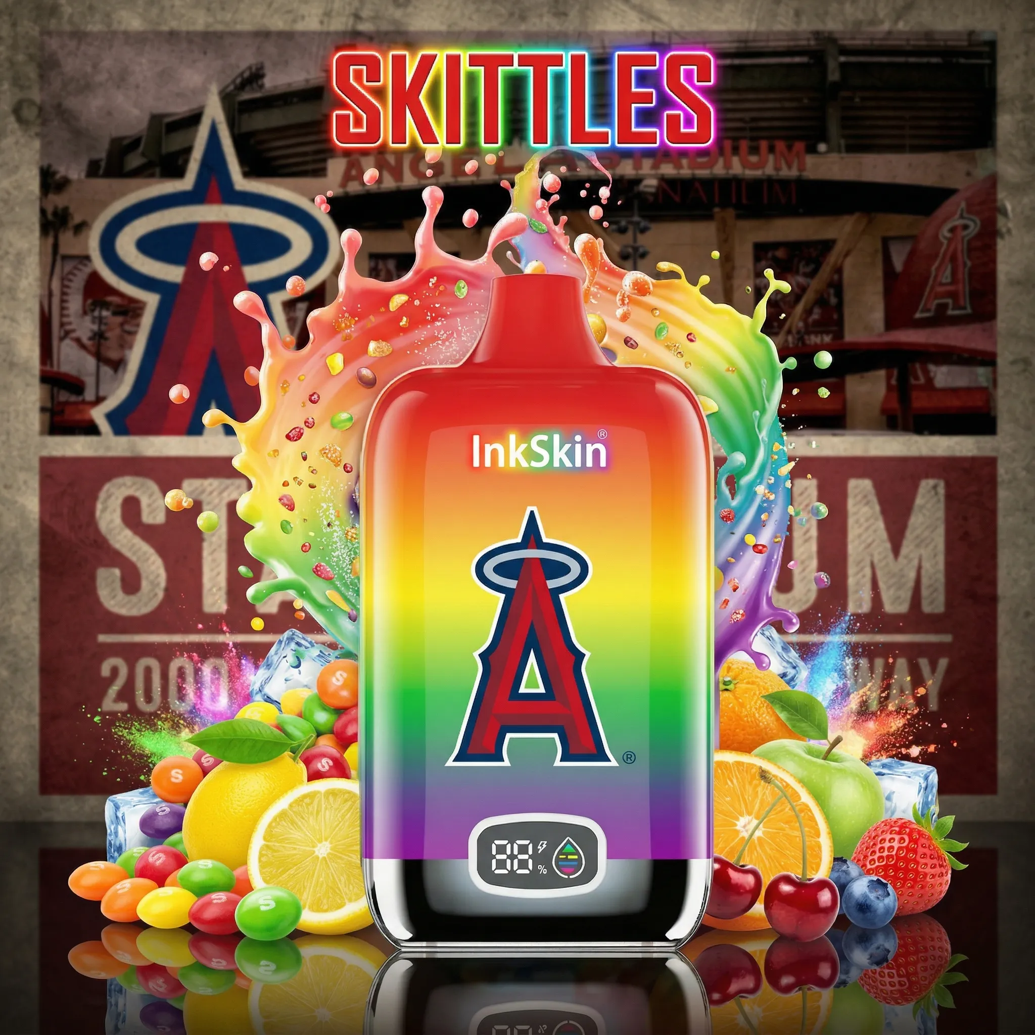 Los Angeles Angels - ⭐InkSkin Digital Box 12000 Puffs - 10+ Flavour Choices 🍇🍉🍋