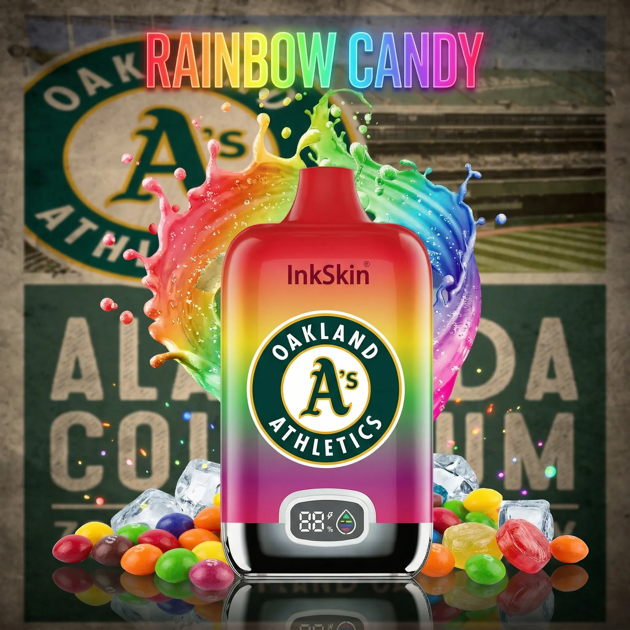 Oakland Athletics - ⭐InkSkin Digital Box 12000 Puffs - 10+ Flavour Choices 🍇🍉🍋