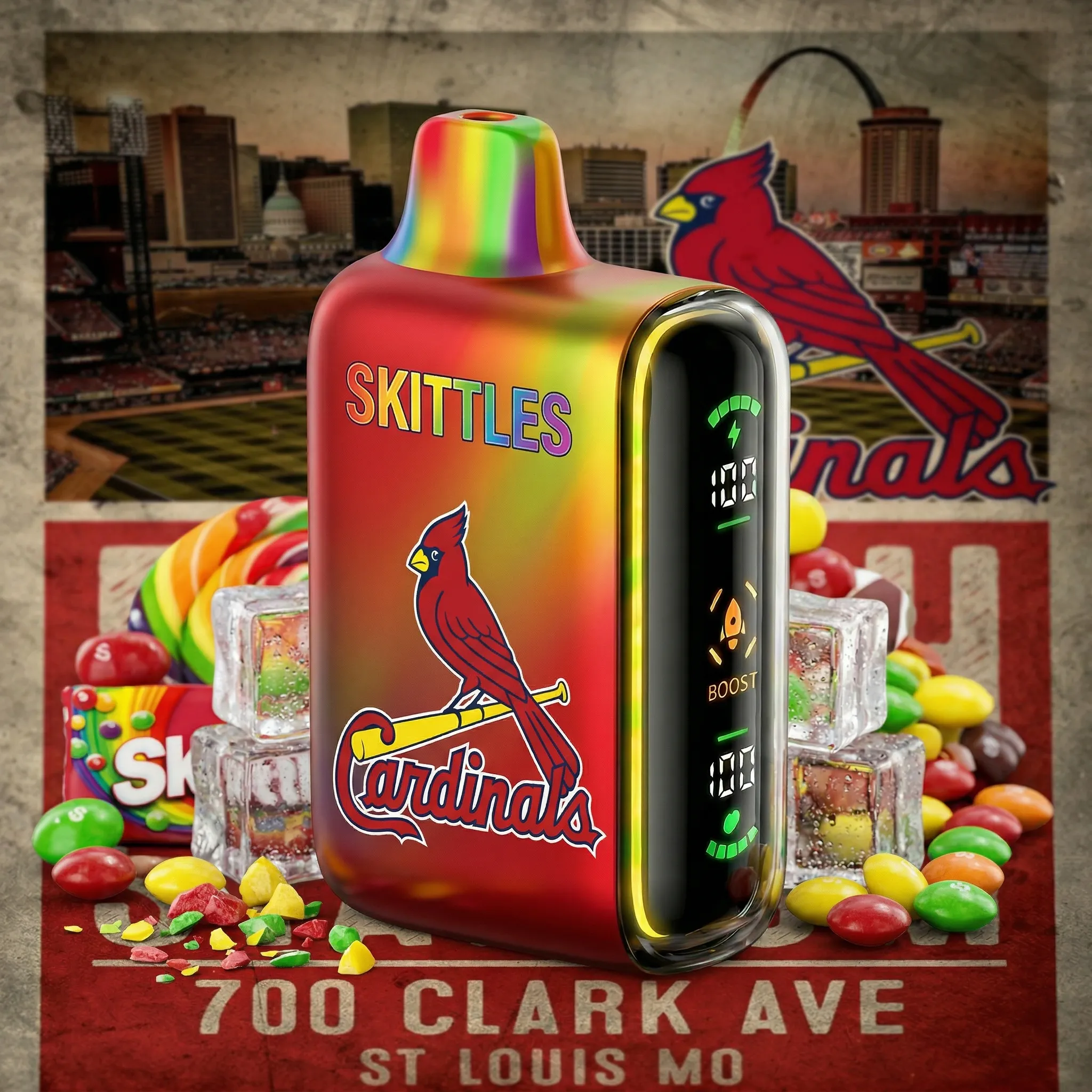 St Louis Cardinals - 🔥InkSkin Pulse 15000 Puffs new - 10+ Flavour Choices 🍇🍉🍋