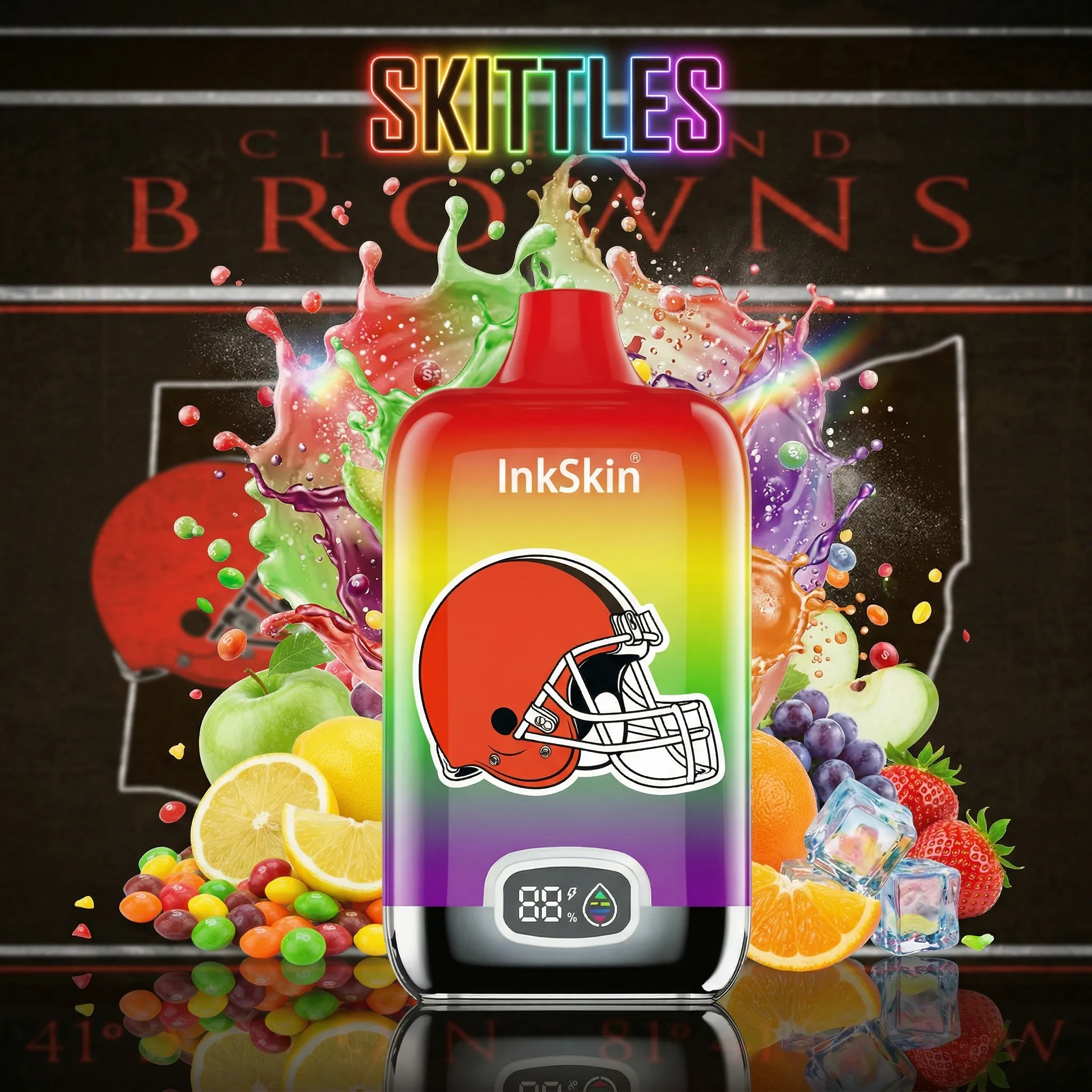 Cleveland Browns - โญInkSkin Digital Box 12000 Puffs - 10+ Flavour Choices ๐๐๐ Cleveland Browns - โญInkSkin Digital Box 12000 Puffs - 10+ Flavour Choices ๐๐๐