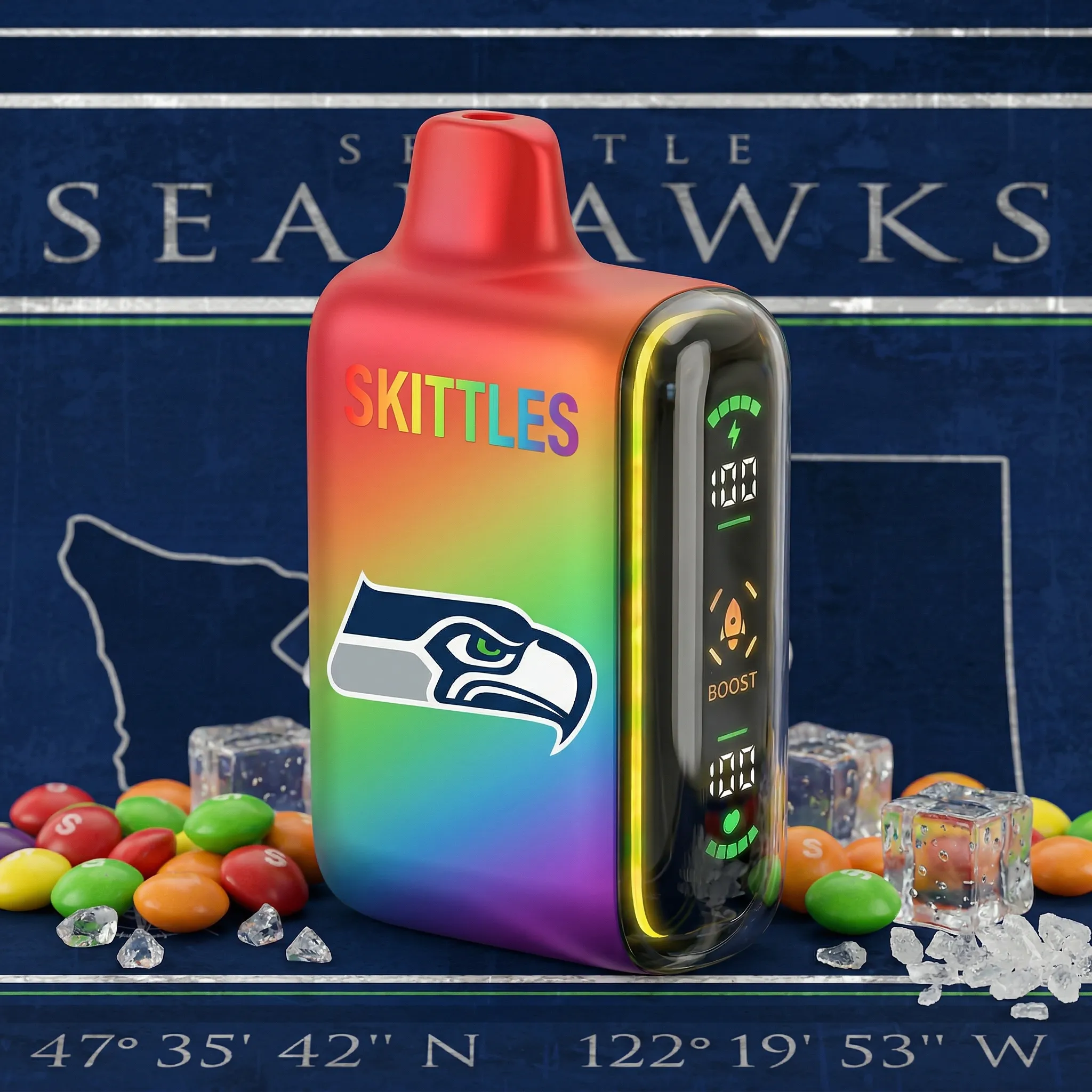 Seattle Seahawks - 🔥InkSkin Pulse 15000 Puffs new - 10+ Flavour Choices 🍇🍉🍋