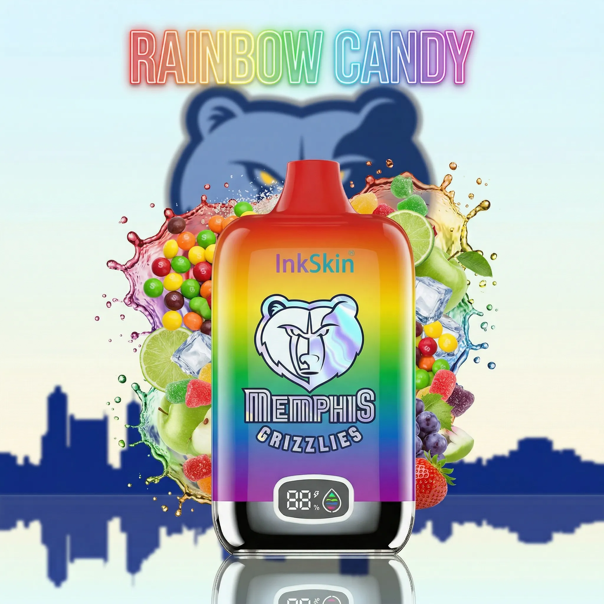 Grizzlies - ⭐InkSkin Digital Box 12000 Puffs - 10+ Flavour Choices 🍇🍉🍋