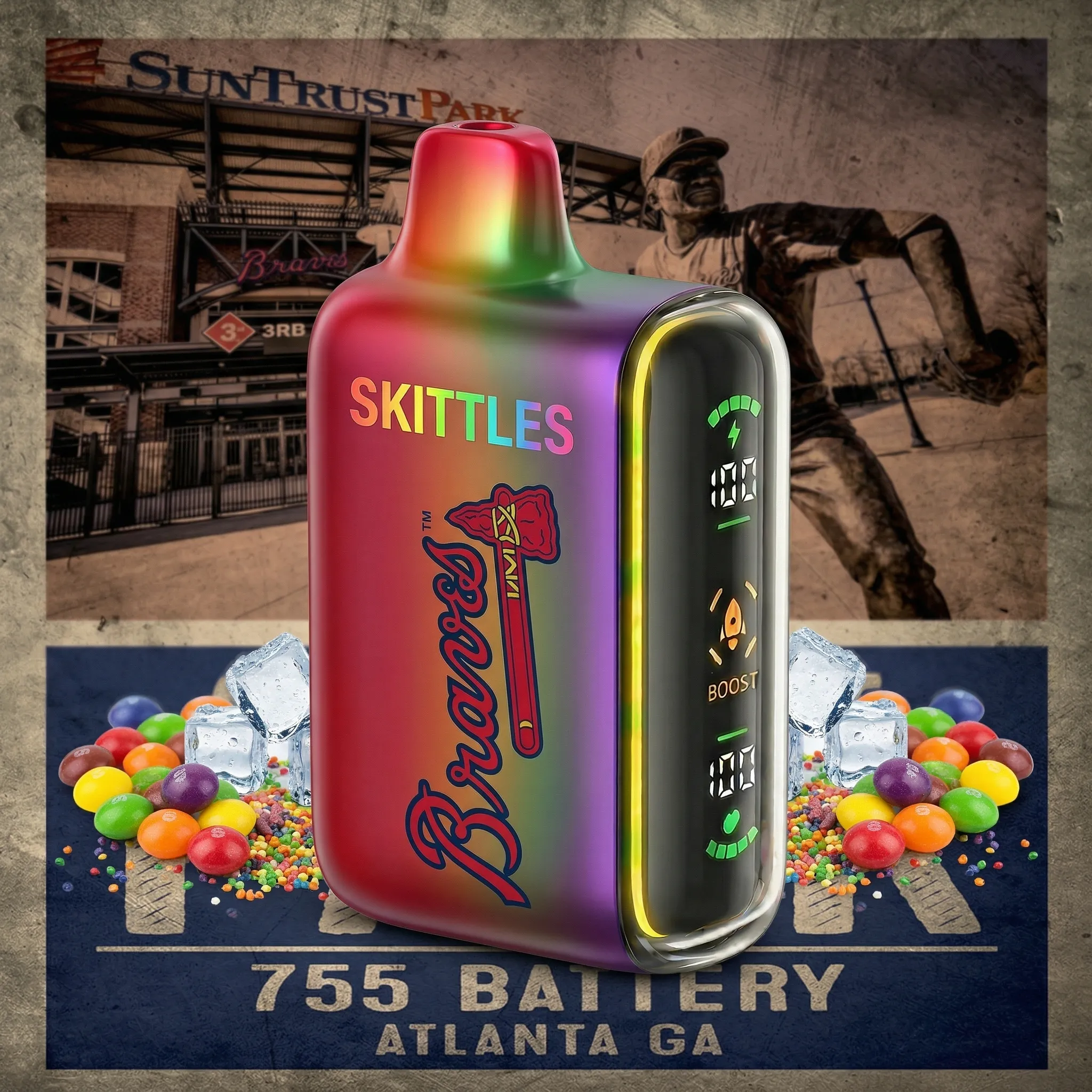 Atlanta Braves - 🔥InkSkin Pulse 15000 Puffs new - 10+ Flavour Choices 🍇🍉🍋