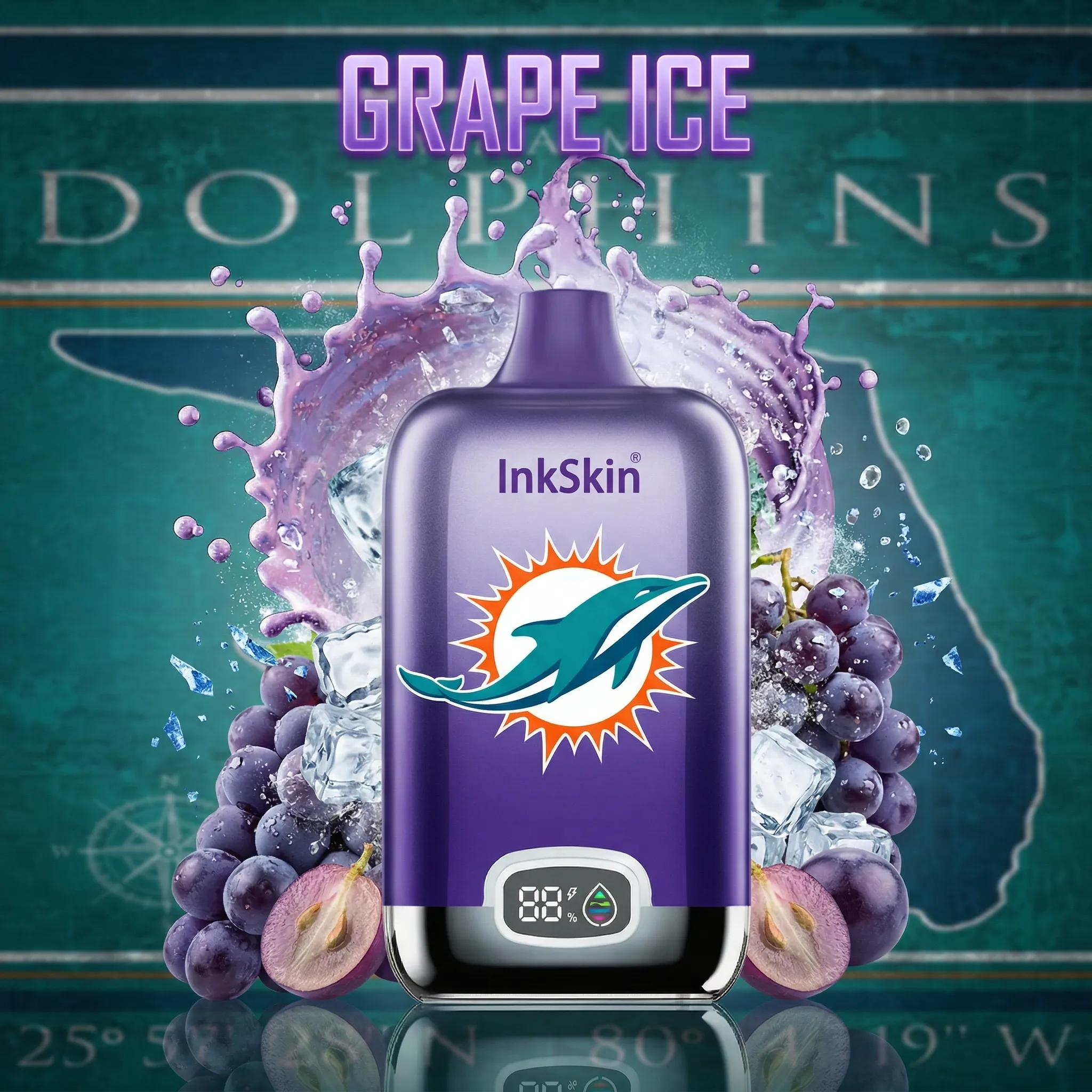 Miami Dolphins - โญInkSkin Digital Box 12000 Puffs - 10+ Flavour Choices ๐๐๐ Miami Dolphins - โญInkSkin Digital Box 12000 Puffs - 10+ Flavour Choices ๐๐๐