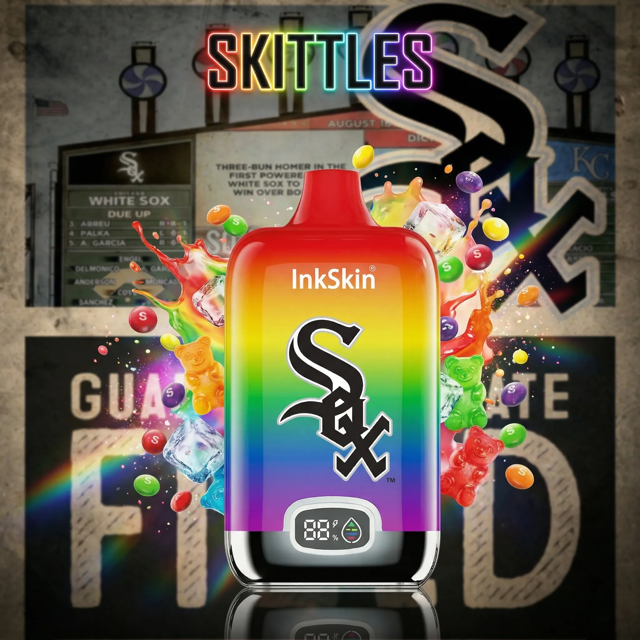 Chicago White Sox - ⭐InkSkin Digital Box 12000 Puffs - 10+ Flavour Choices 🍇🍉🍋