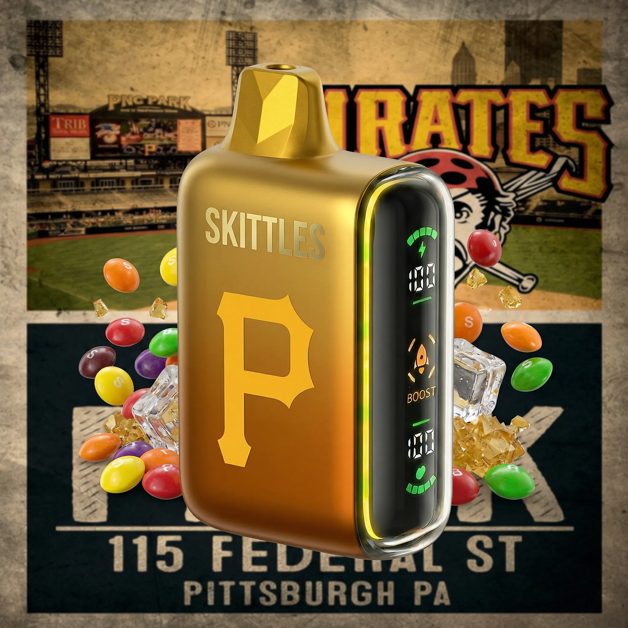 Pittsburgh Pirates - 🔥InkSkin Pulse 15000 Puffs new - 10+ Flavour Choices 🍇🍉🍋