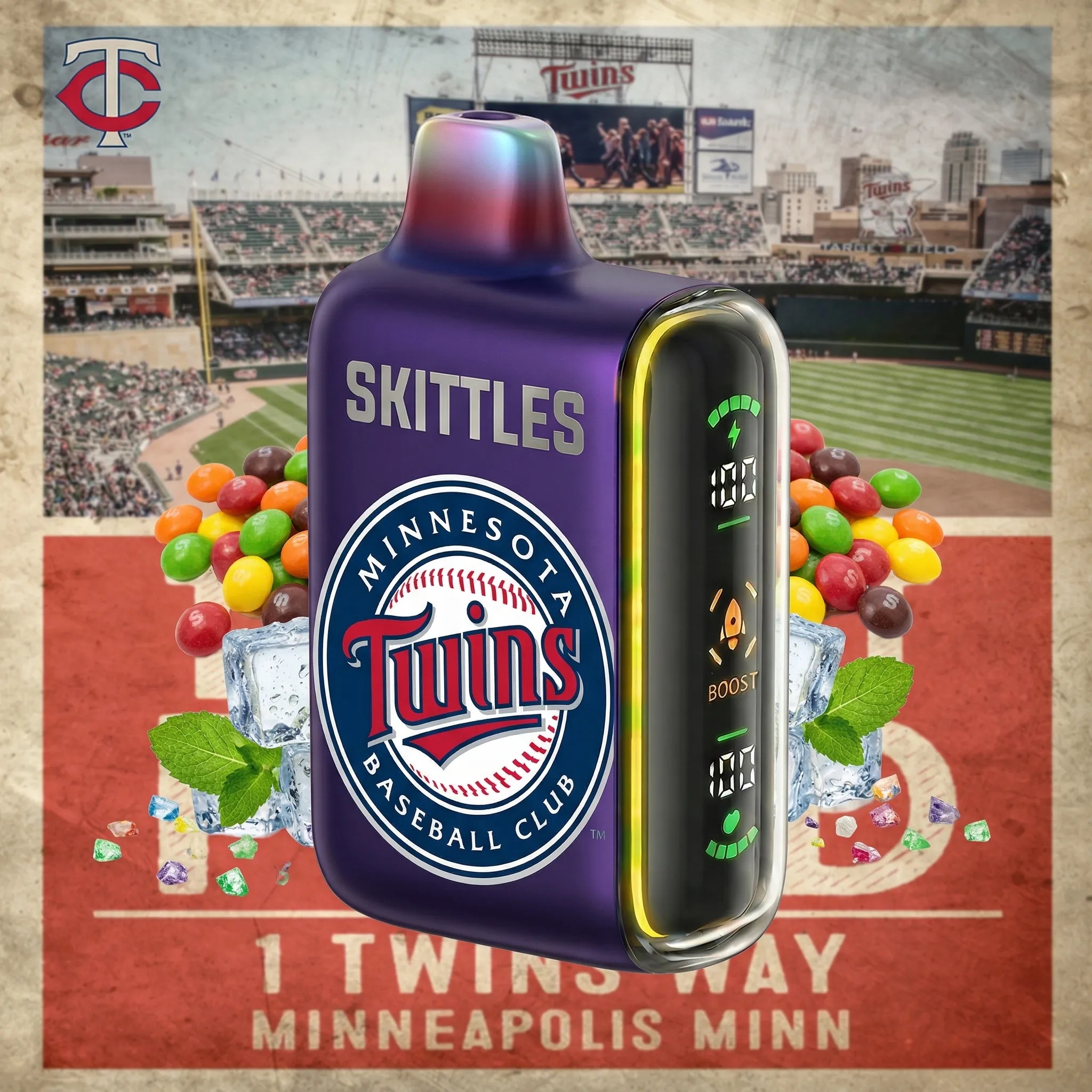 Minnesota Twins - 🔥InkSkin Pulse 15000 Puffs new - 10+ Flavour Choices 🍇🍉🍋