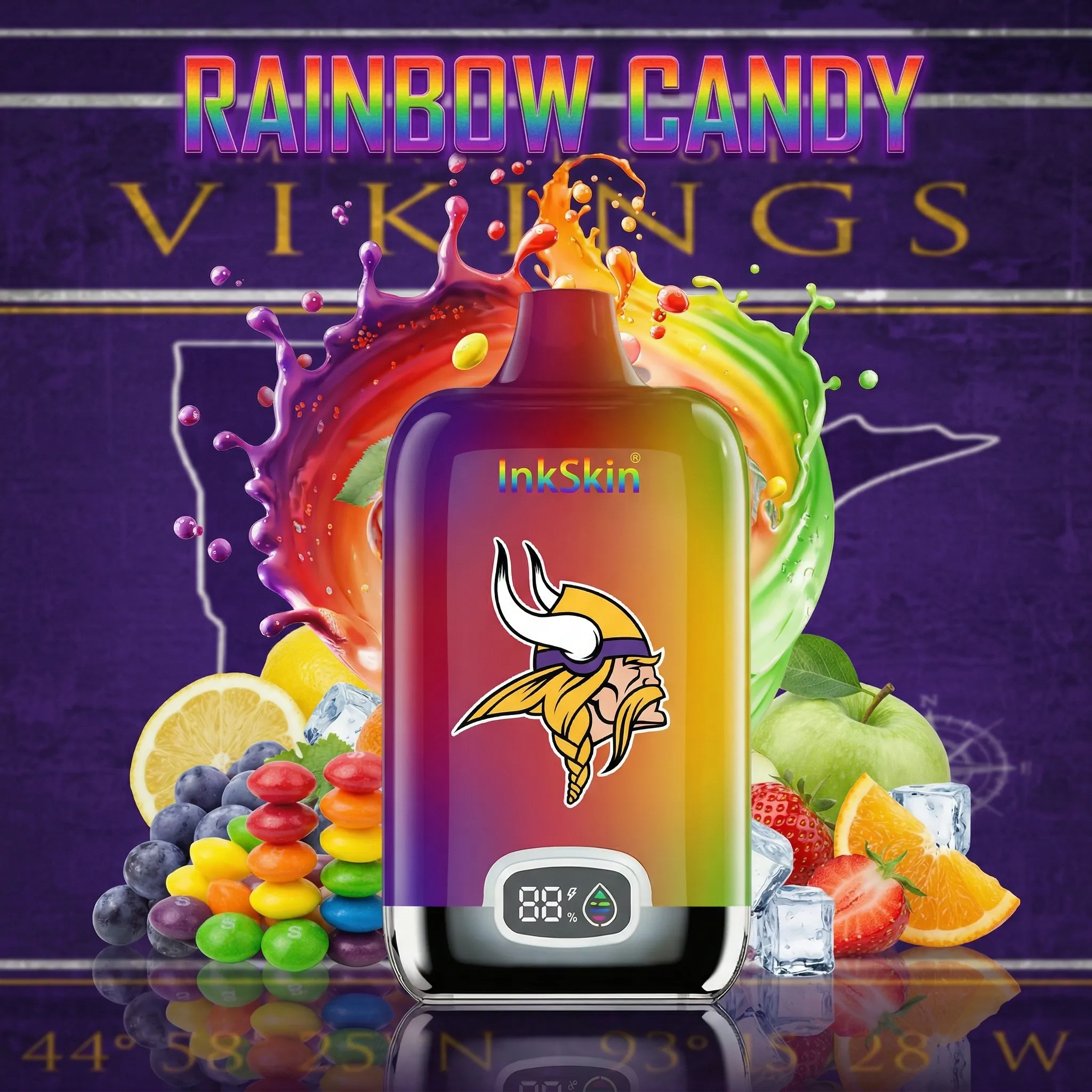 Minnesota Vikings - โญInkSkin Digital Box 12000 Puffs - 10+ Flavour Choices ๐๐๐ Minnesota Vikings - โญInkSkin Digital Box 12000 Puffs - 10+ Flavour Choices ๐๐๐