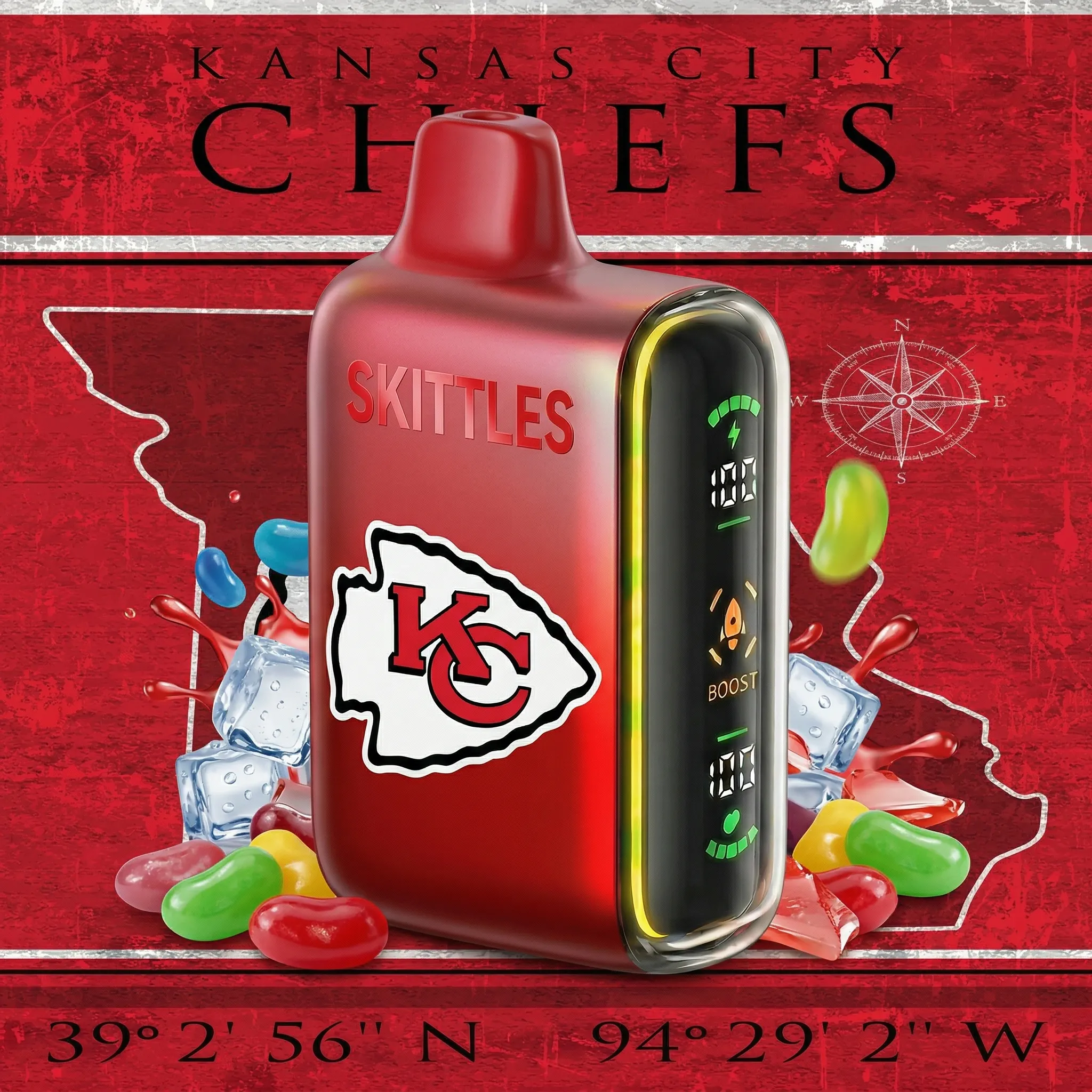 Kansas City Chiefs - 🔥InkSkin Pulse 15000 Puffs new - 10+ Flavour Choices 🍇🍉🍋