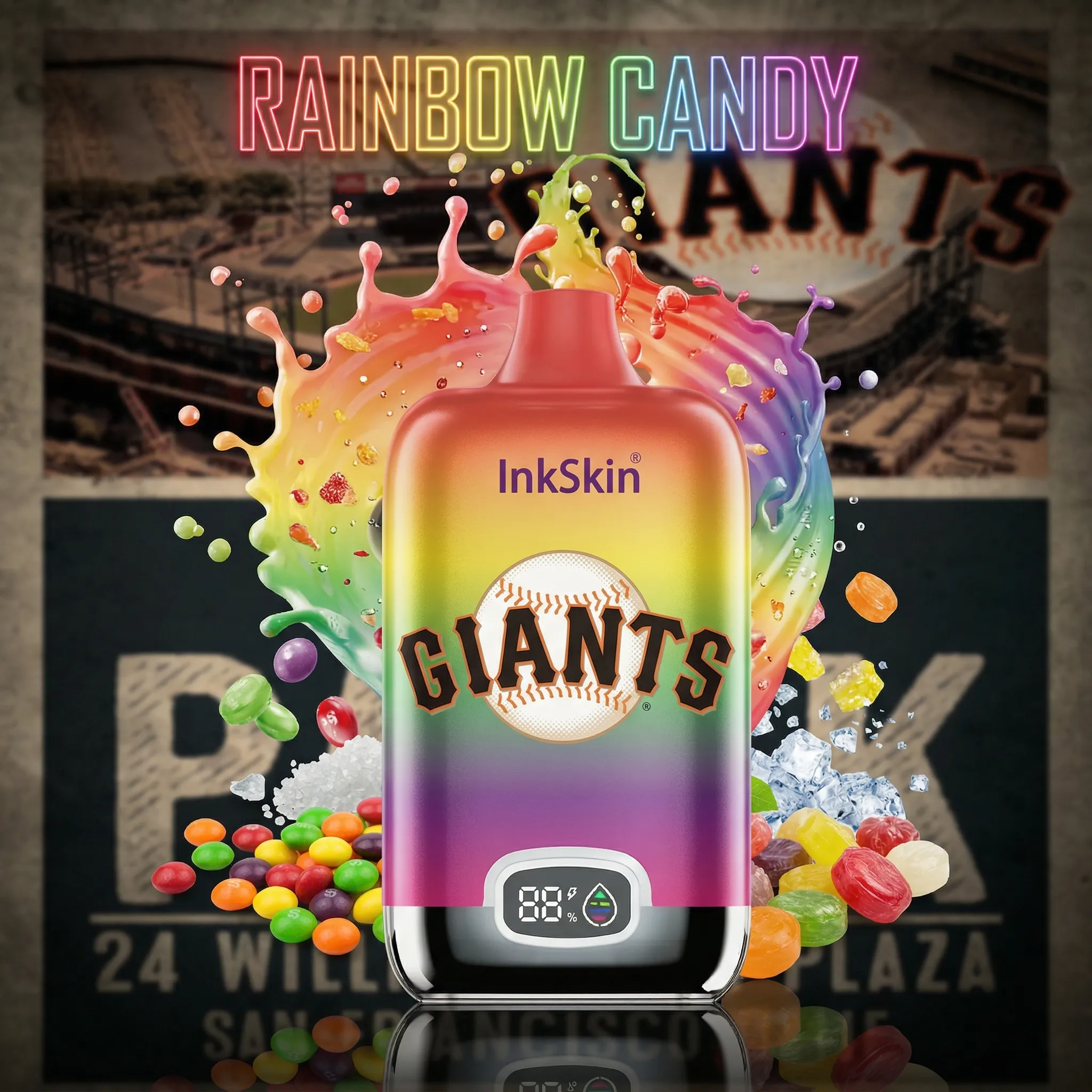 San Francisco Giants - ⭐InkSkin Digital Box 12000 Puffs - 10+ Flavour Choices 🍇🍉🍋