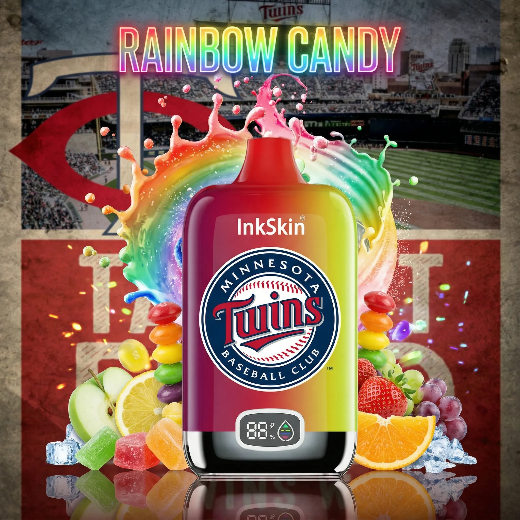 Minnesota Twins - ⭐InkSkin Digital Box 12000 Puffs - 10+ Flavour Choices 🍇🍉🍋