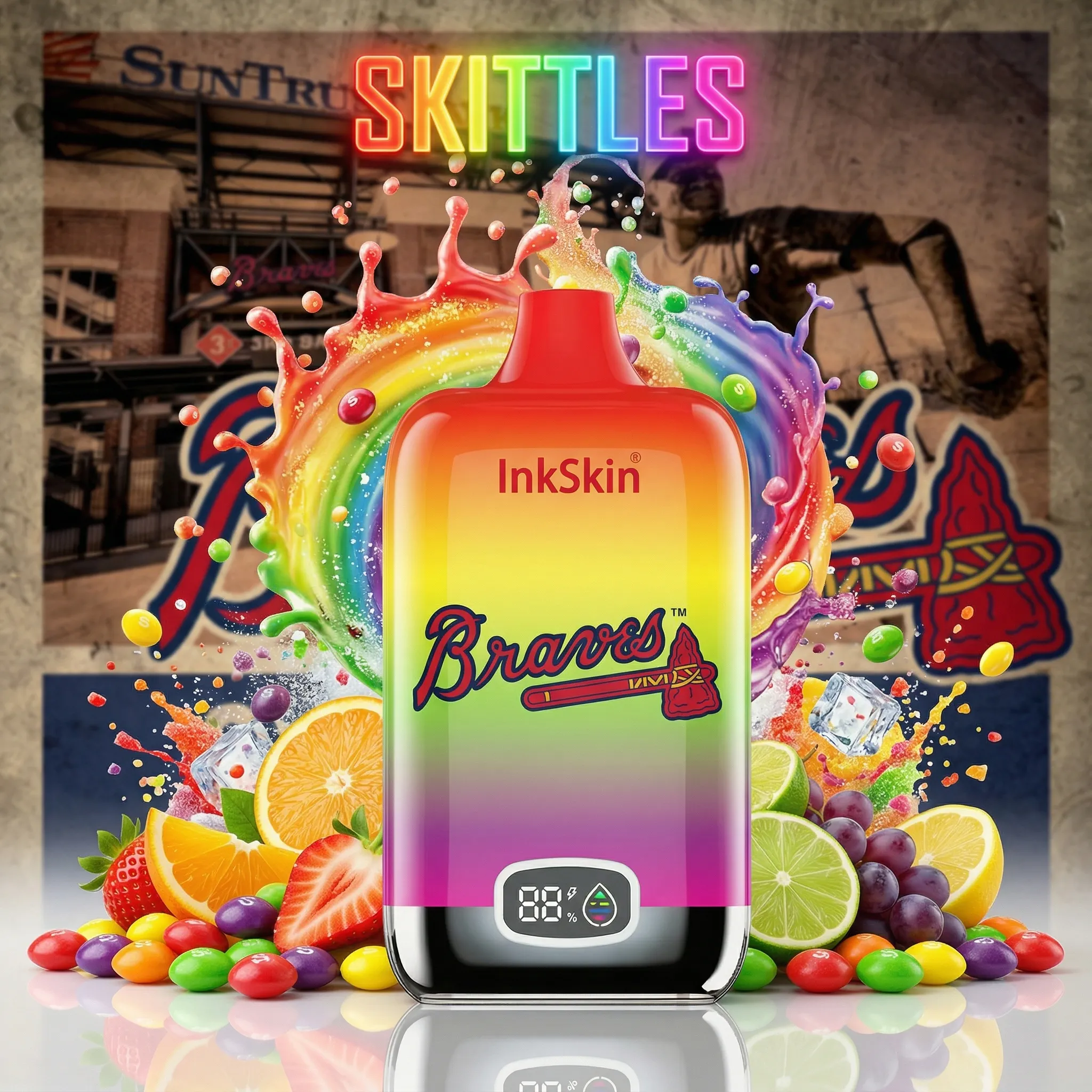 Atlanta Braves - ⭐InkSkin Digital Box 12000 Puffs - 10+ Flavour Choices 🍇🍉🍋