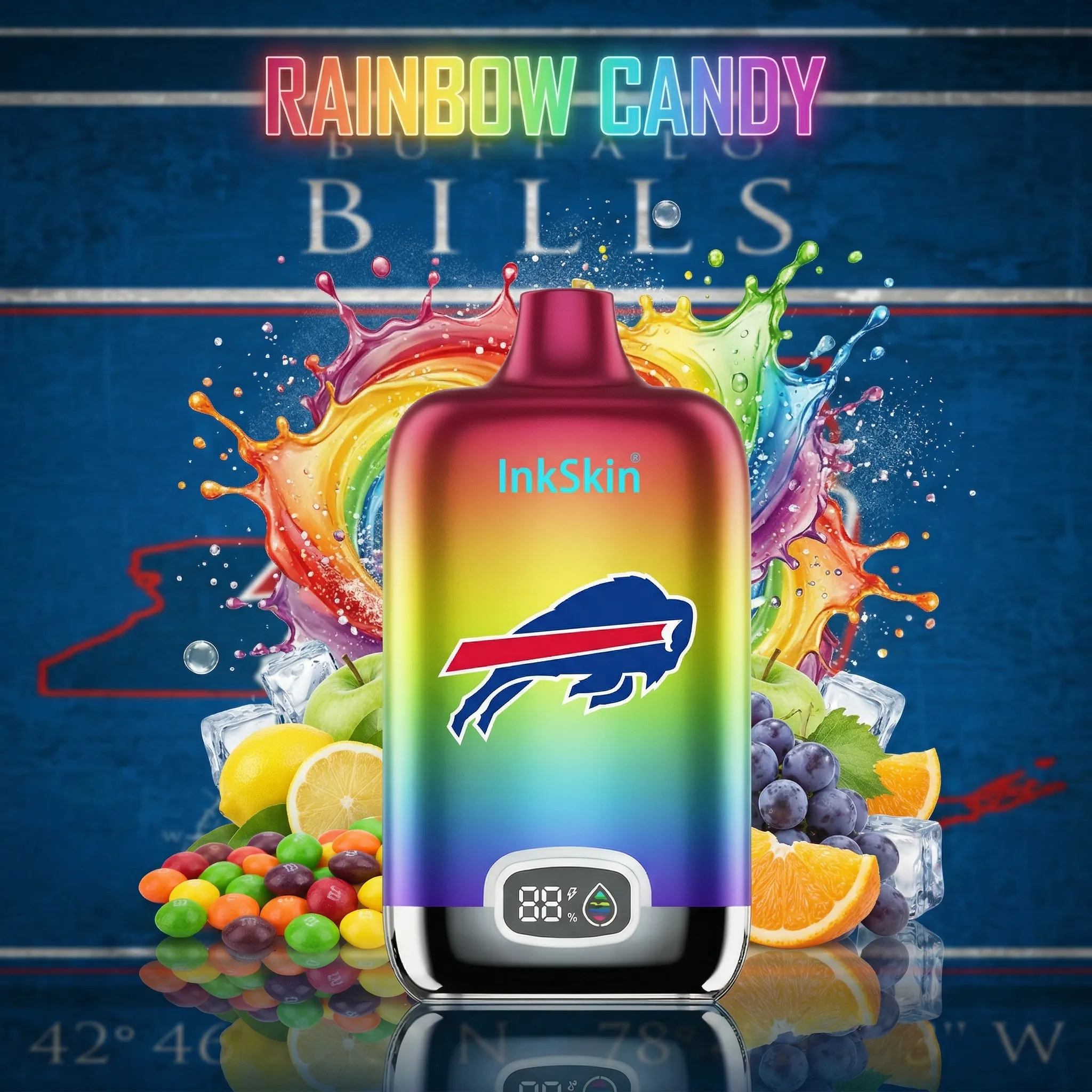 Buffalo Bills - โญInkSkin Digital Box 12000 Puffs - 10+ Flavour Choices ๐๐๐ Buffalo Bills - โญInkSkin Digital Box 12000 Puffs - 10+ Flavour Choices ๐๐๐