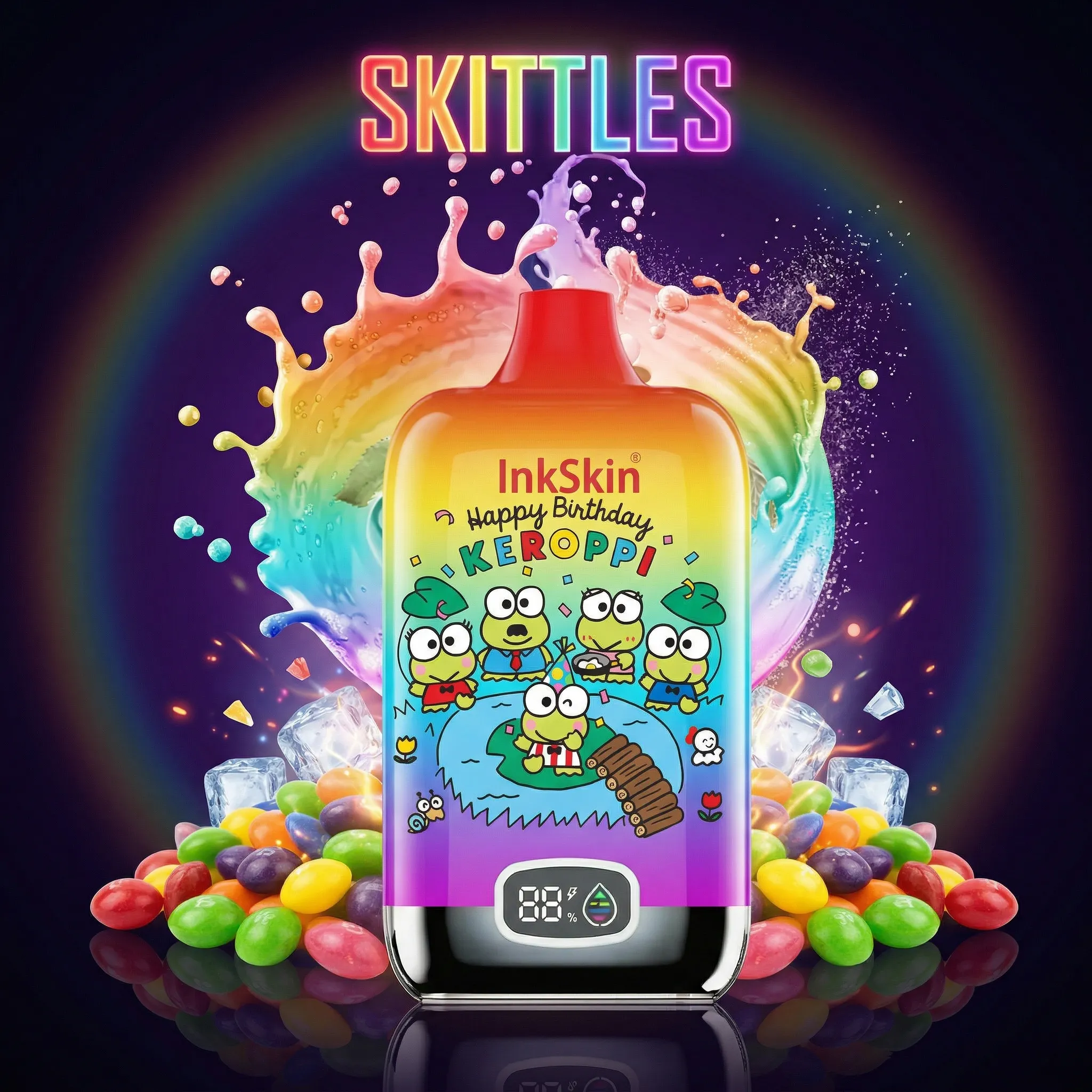 Keroppi - ⭐InkSkin Digital Box 12000 Puffs - 10+ Flavour Choices 🍇🍉🍋
